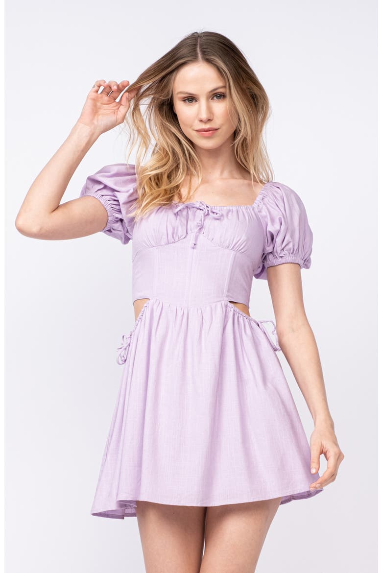 Square Neck Puff Sleeve Minidress, Alternate, color, LIGHT PURPLE