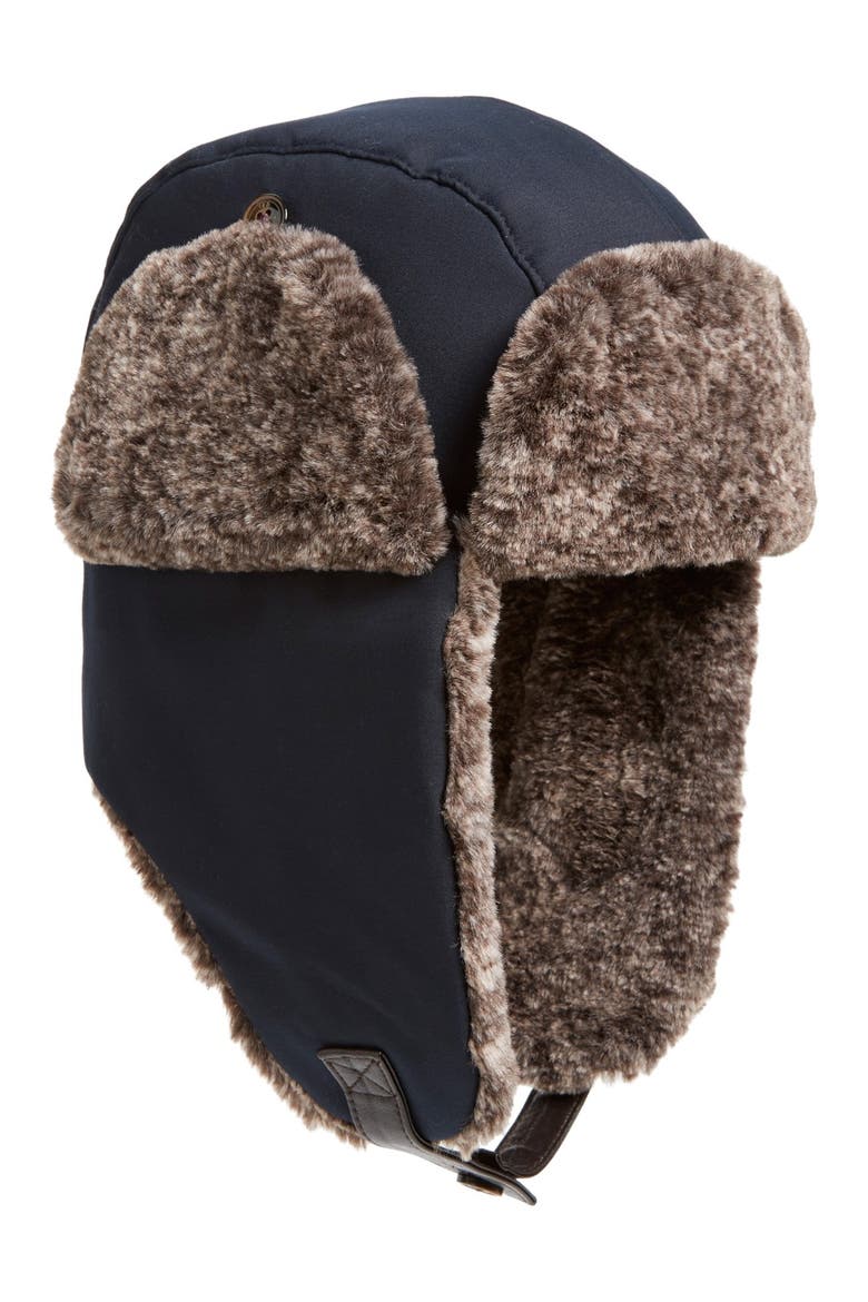 'Patanne' Ear Flap Hat, Main, color, NAVY