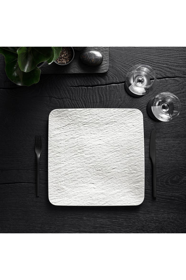 Manufacture Rock blanc Square Serving/Gourmet Plate, Alternate, color, white