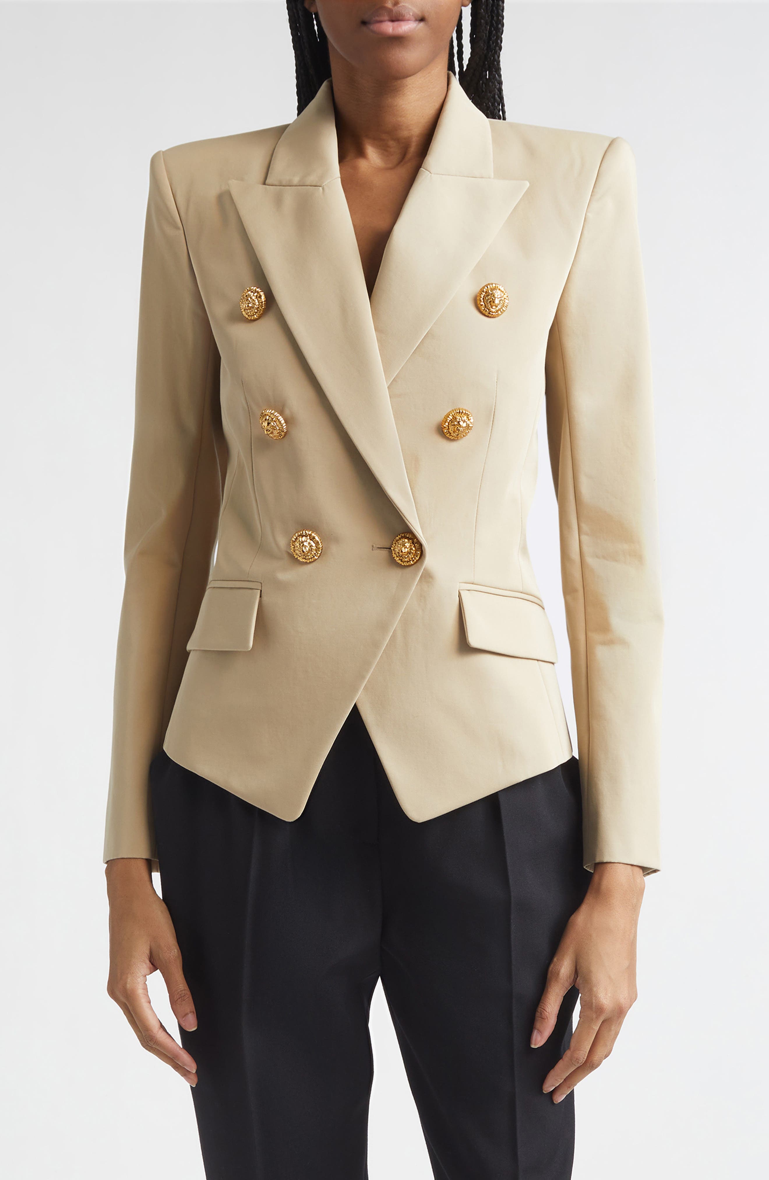 6-Button Double Breasted Gabardine Cutaway Jacket