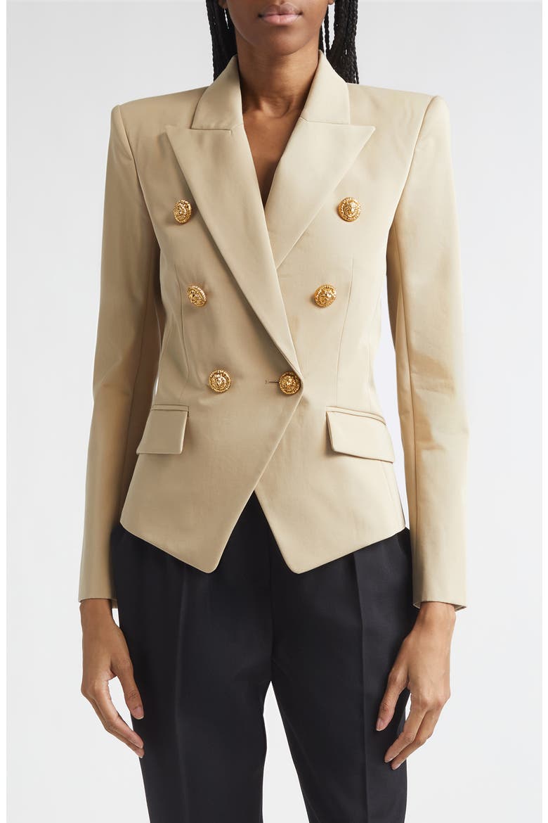 6-Button Double Breasted Gabardine Cutaway Jacket, Main, color, 0AN SAND