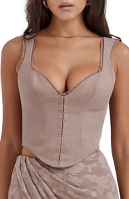 HOUSE OF CB Robyn Lace Trim Corset Top