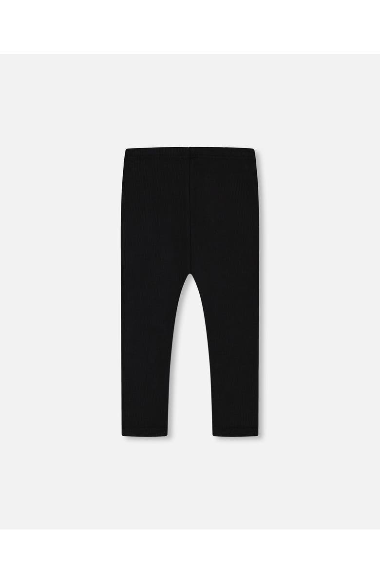 Deux par Deux Baby Girl's Rib Leggings Black, Alternate, color,