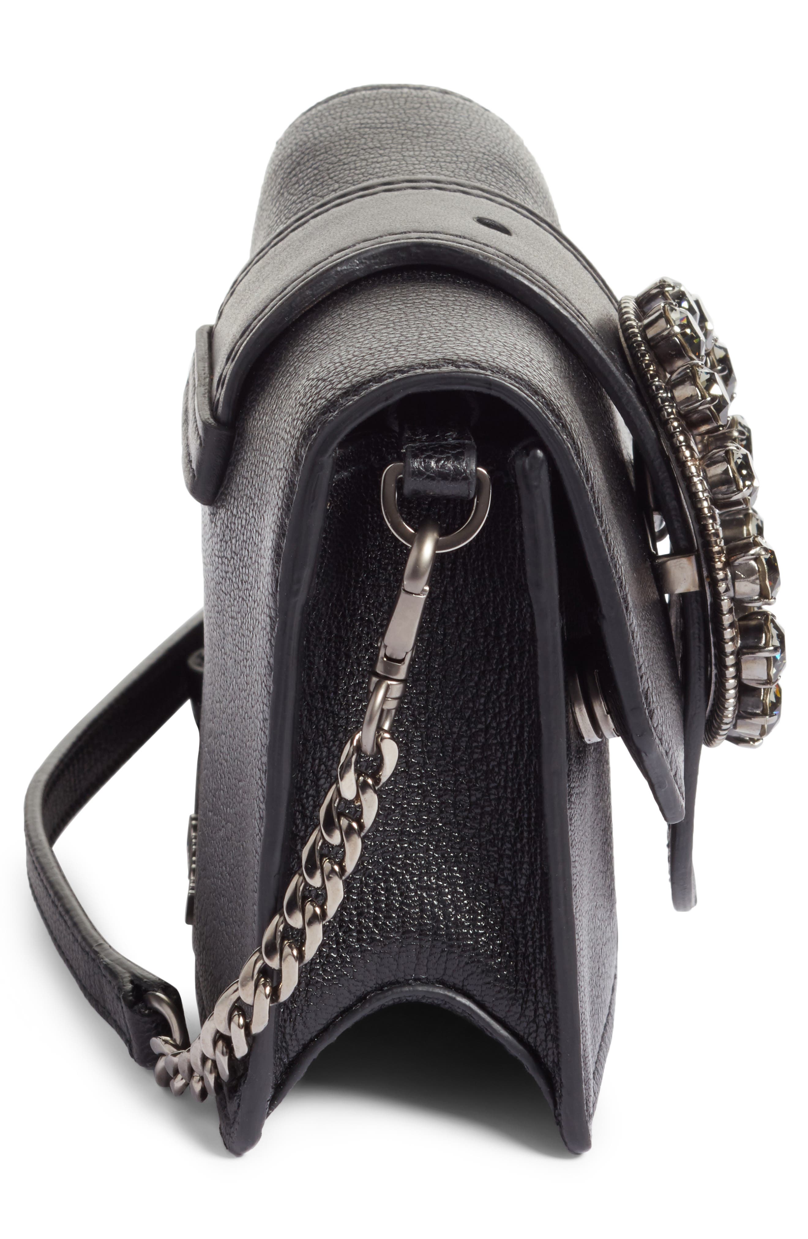 Miu Miu Lady Madras Crystal Embellished Leather Crossbody Bag, Alternate, color, 