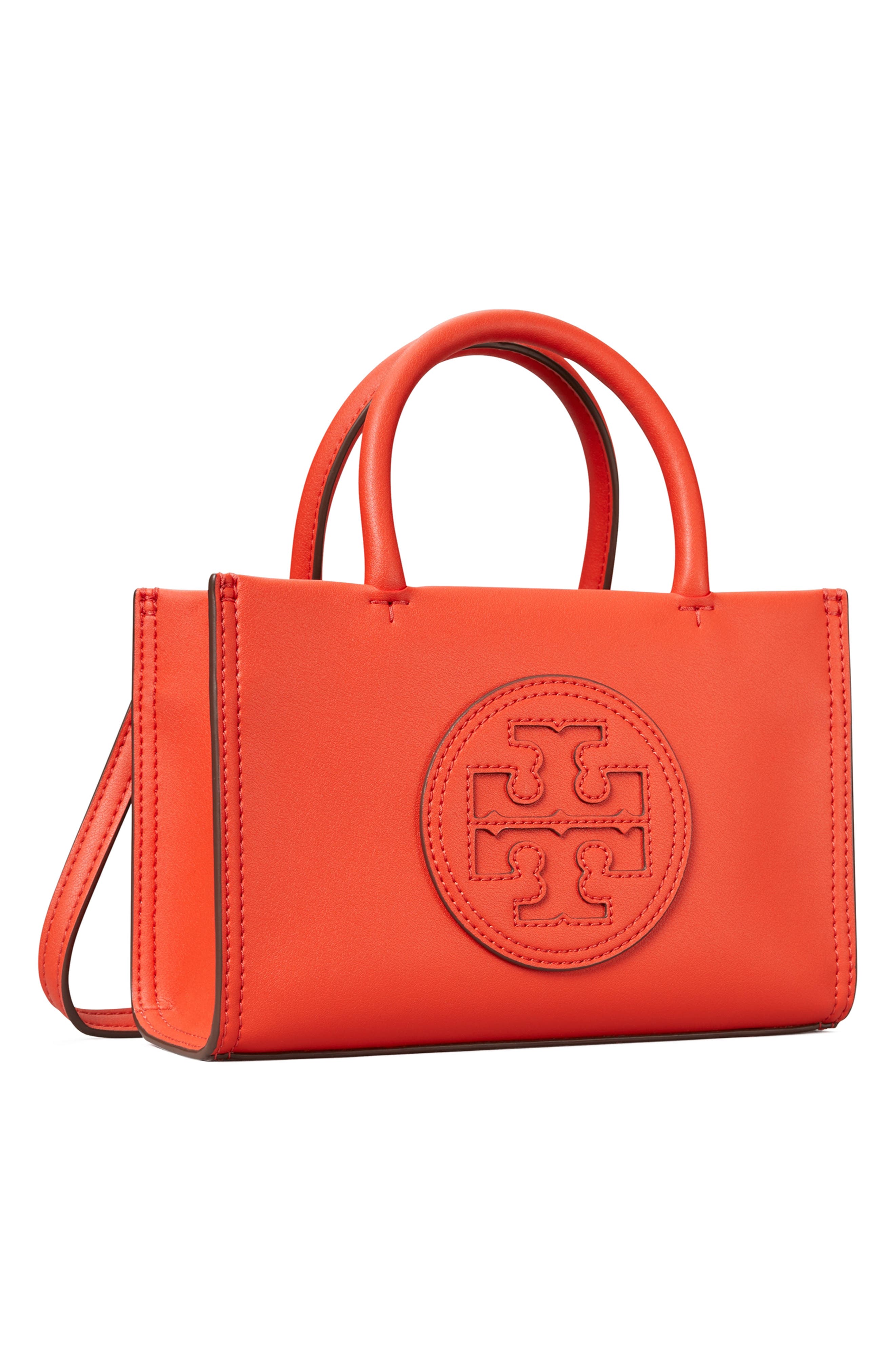 Tory Burch Mini Ella Bio Tote, Alternate, color, Poppy Red