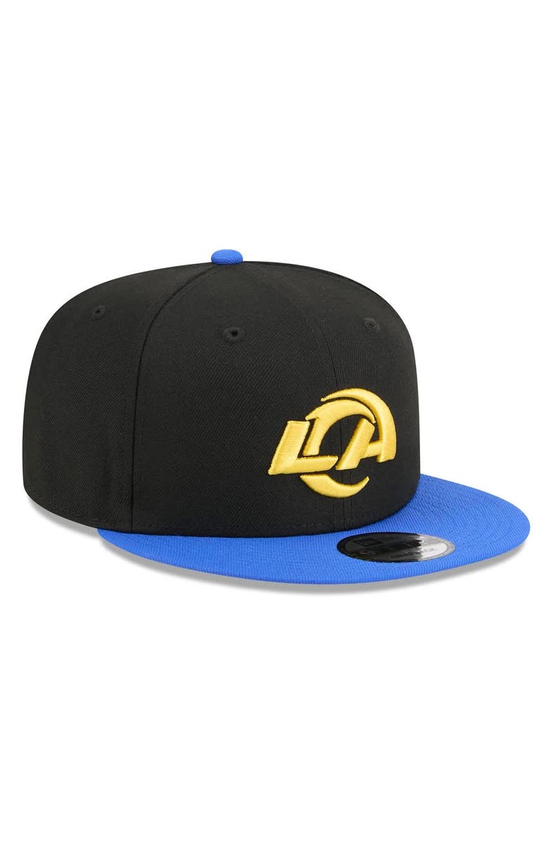 New Era Men's New Era Black/Royal Los Angeles Rams 9FIFTY Snapback Hat, Alternate, color, Black