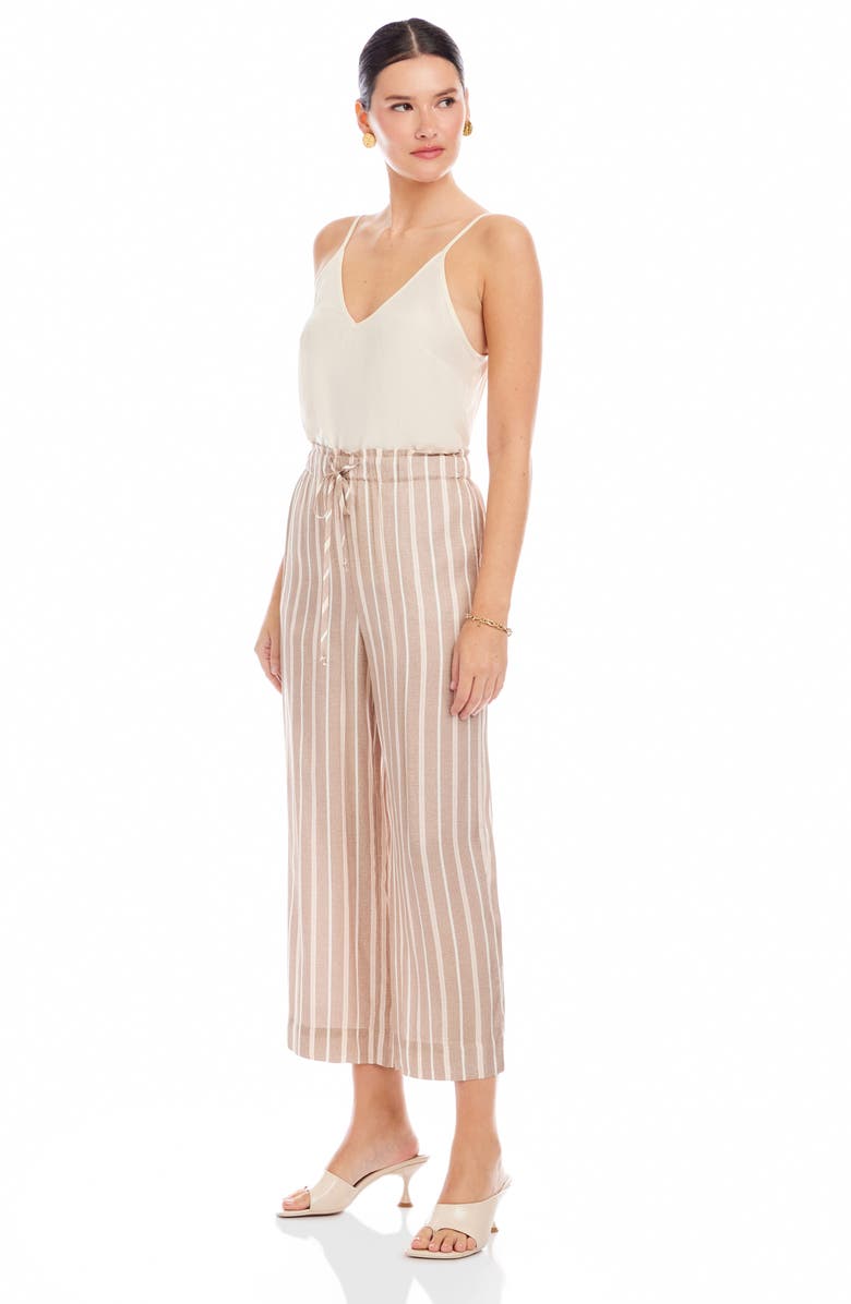 FIFTEEN TWENTY Tasha Stripe Crop Drawstring Pants, Alternate, color, Khaki