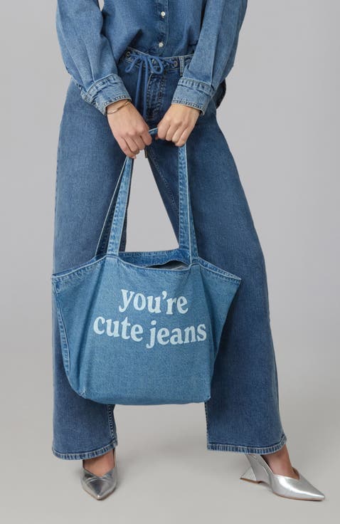 The "You're Cute Jeans" Denim Tote Bag