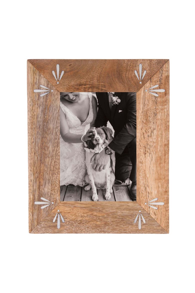 5x7 Lana Floral Blue Photo Frame, Main, color, Brown
