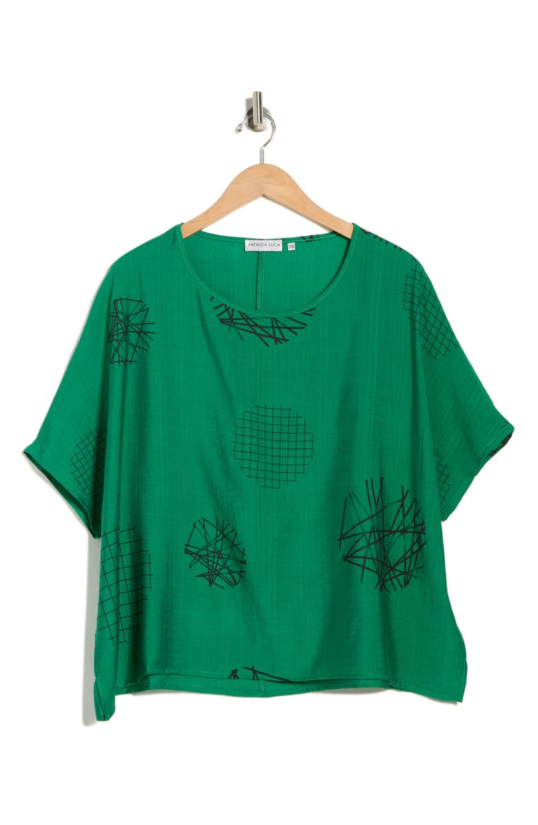 PATRIZIA LUCA Scribble Print Top, Alternate, color, Green