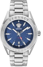 Versace V-Code GMT Bracelet Watch, 42mm