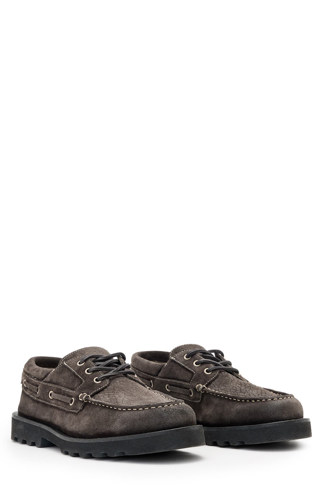 AllSaints Skiff Boat Shoe, Main, color, Warm Grey