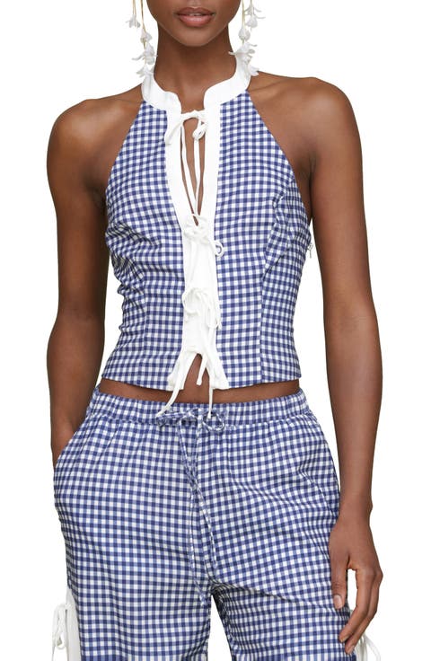 Gingham Halter Top