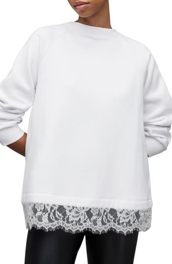AllSaints Lee Lace Trim Sweatshirt | Nordstromrack AllSaints Lee Lace Trim Sweatshirt | Nordstromrack