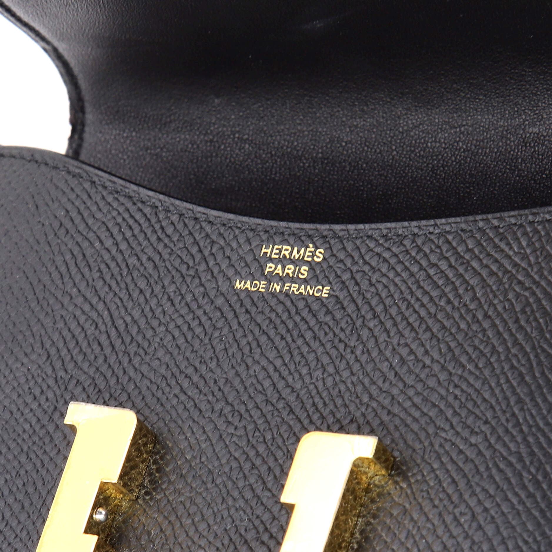 Pre-Owned Hermes Constance Slim Wallet Epsom, Alternate, color, Noir