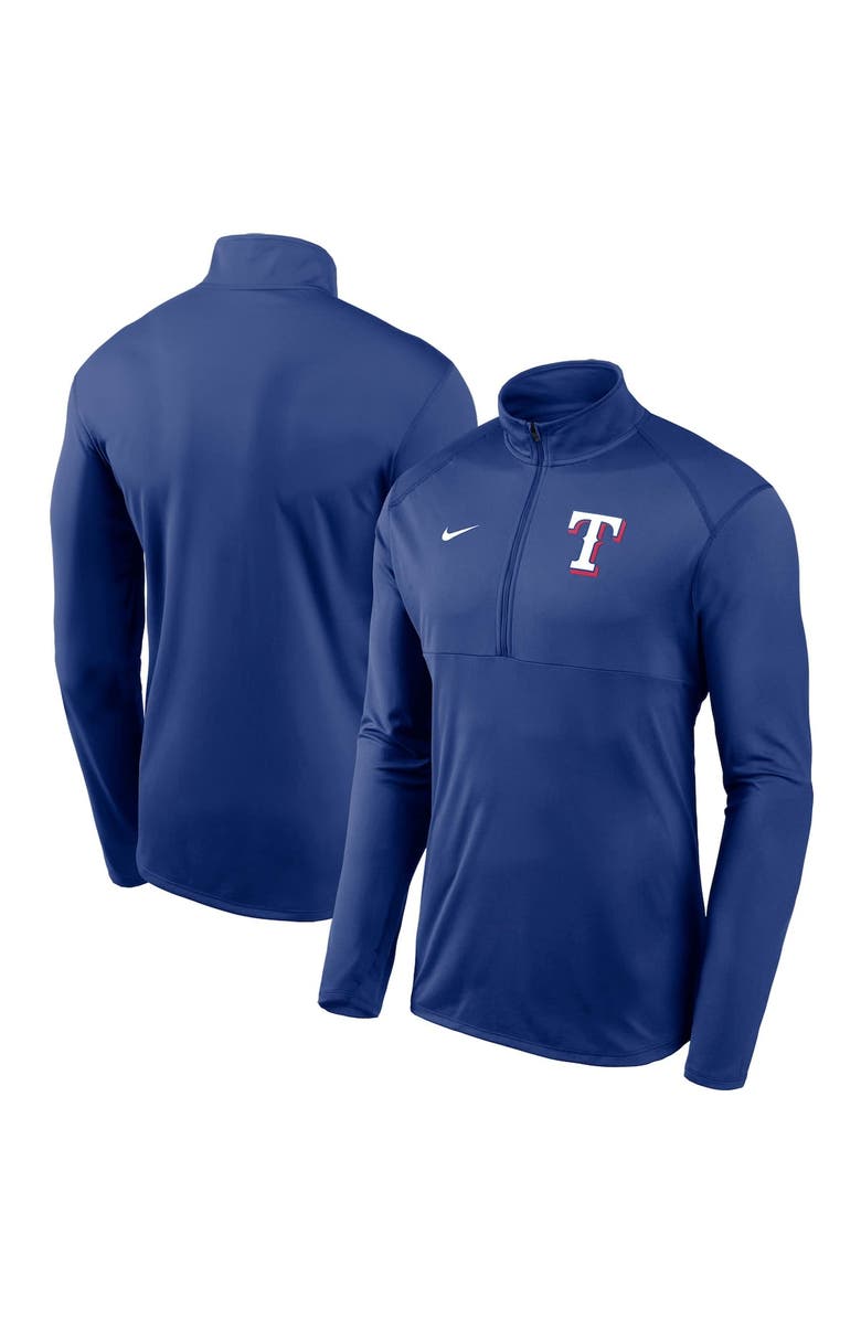 Nike Men's Nike Royal Texas Rangers Team Logo Element Performance Half-Zip Pullover Jacket, Main, color, 