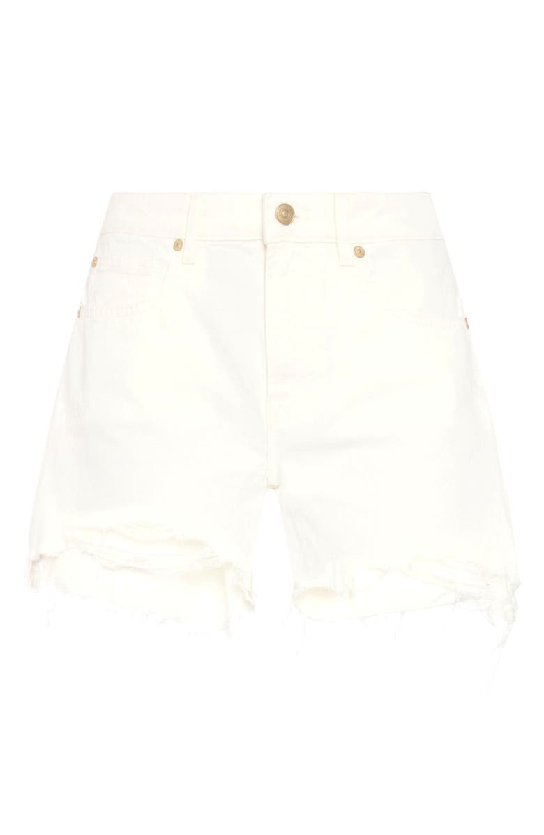 Seven Monroe High Waist Long Cutoff Denim Shorts, Alternate, color, Milkyway