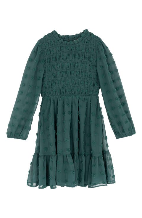 Kids' Clip Dot Chiffon Smocked Dress (Big Kid)