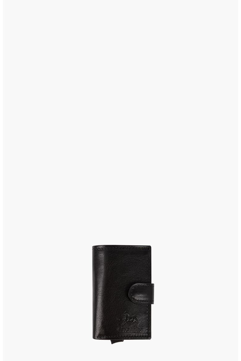 Gentleman Bifold Pop Up Slim Leather Wallet 22, Main, color, Black