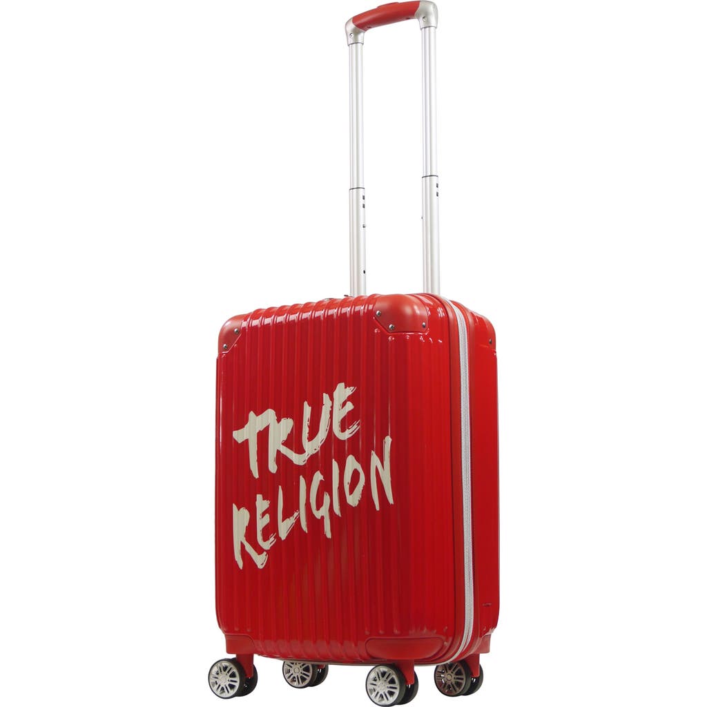 True Religion 22.5" Hardcase carry-on with big logo. in Red  product