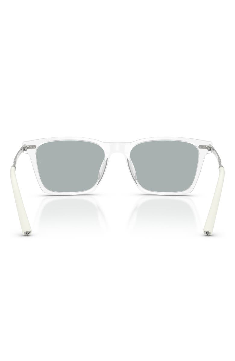 Oliver Peoples 54mm Roger Federer R-19 Polarized Square Sunglasses, Alternate, color, Semi-Matte Crystal / Grey