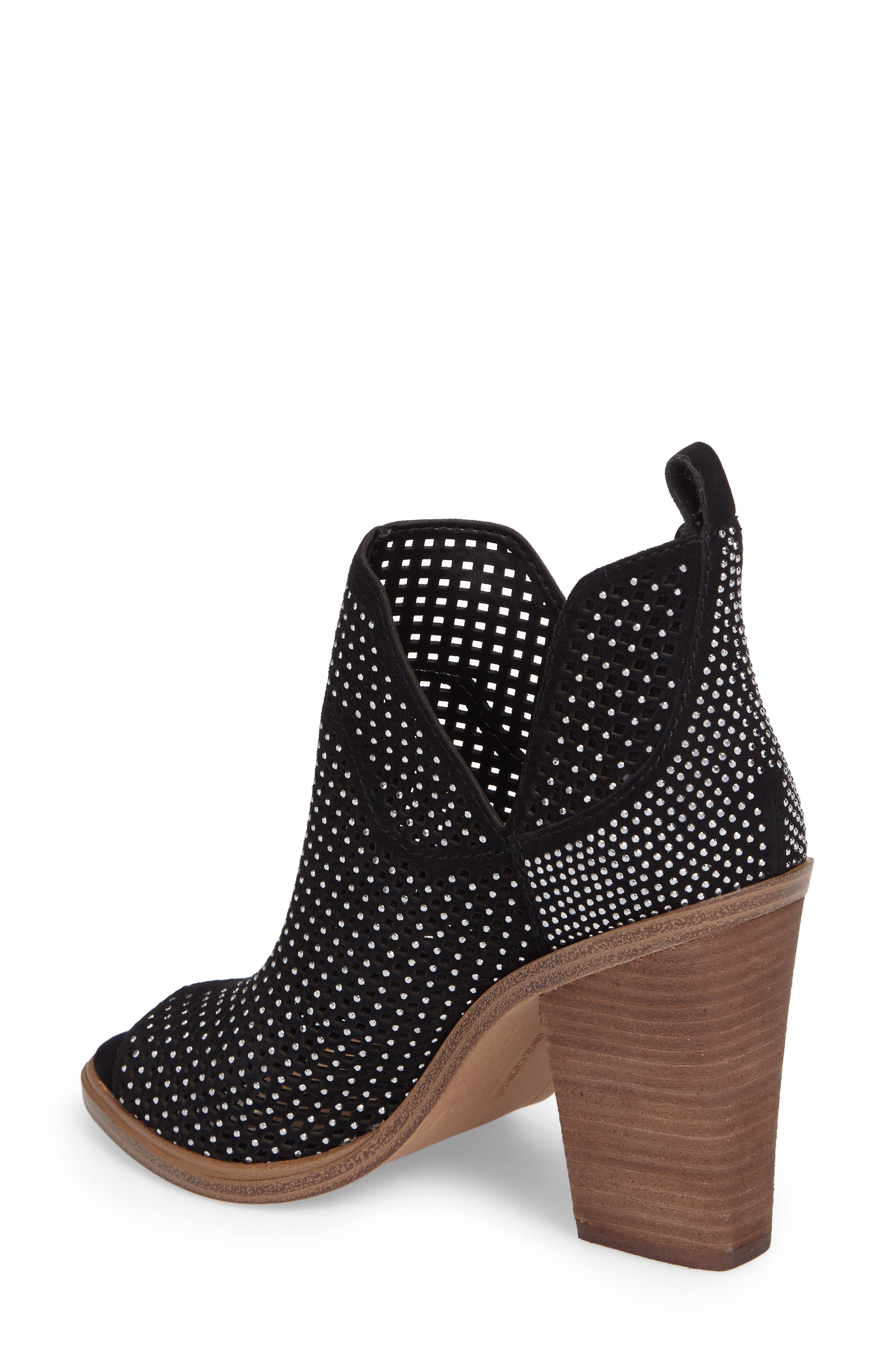 Kiminni Open Toe Bootie, Alternate, color, BLACK SUEDE