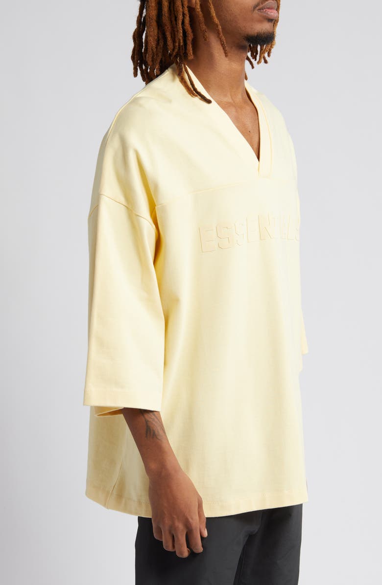 Fear of God Essentials Football Oversize V-Neck Graphic T-Shirt, Alternate, color, 