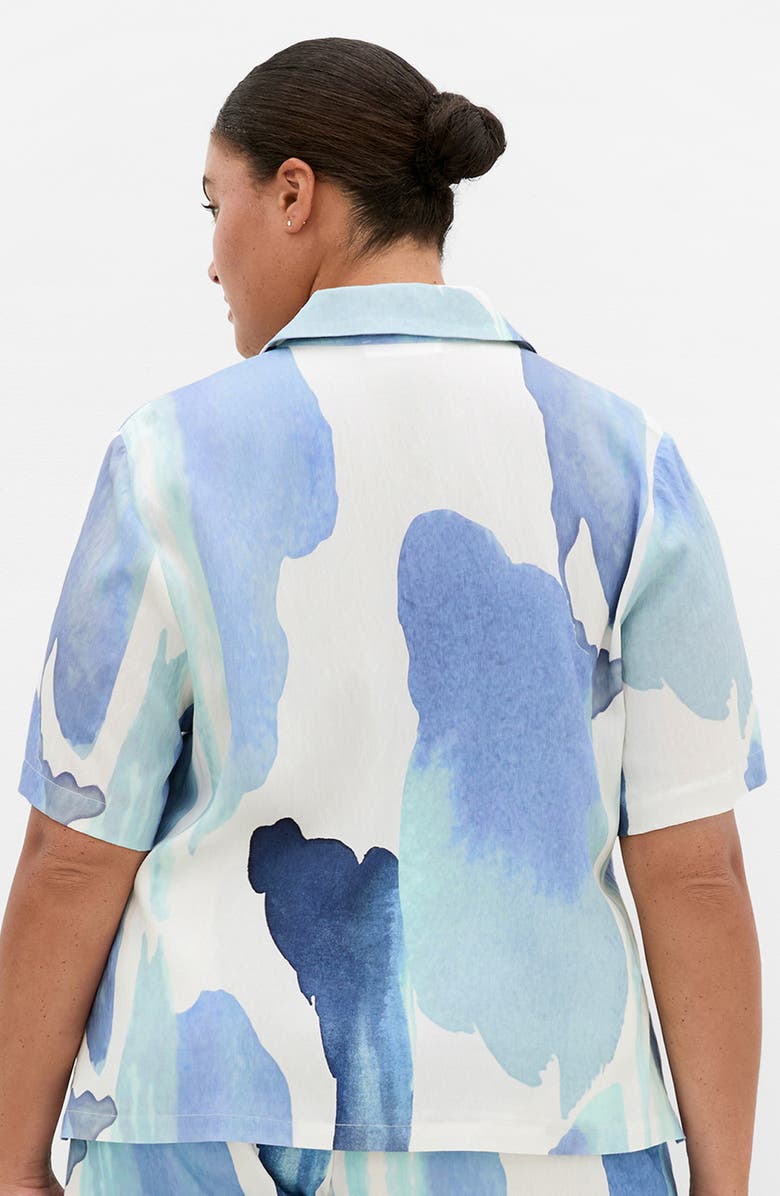 City Chic Level Up Short Sleeve Button-Up Shirt, Alternate, color, 