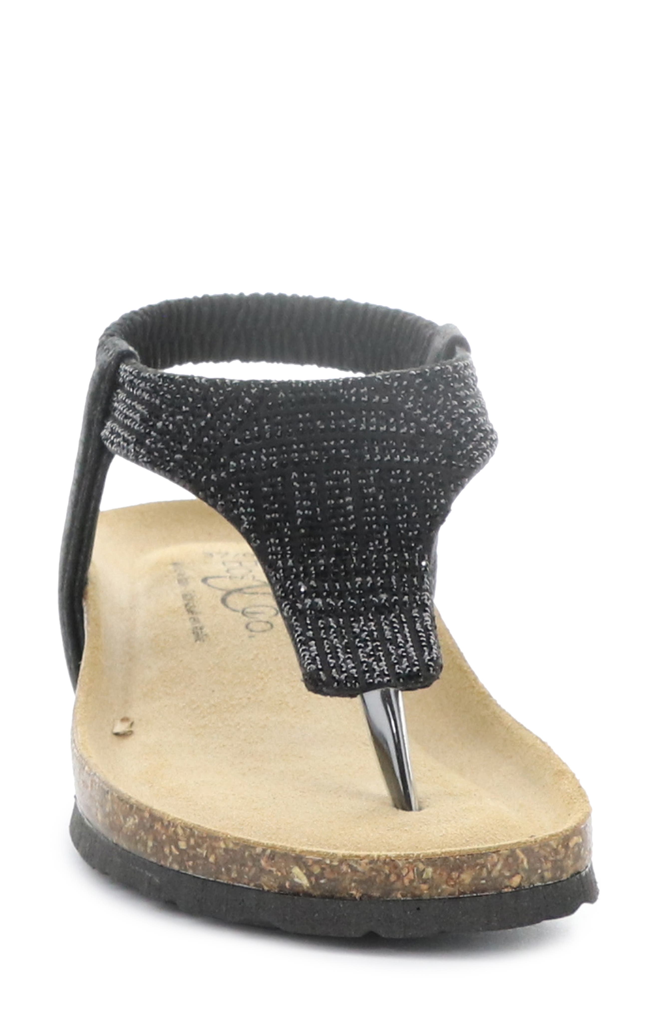 Bos. & Co. Lila Sandal, Alternate, color, Black Beaded Laminato