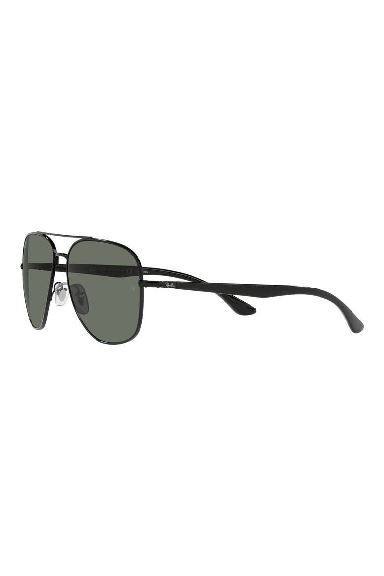 56mm Polarized Square Sunglasses, Alternate, color, BLACK/ POLARIZED GREEN