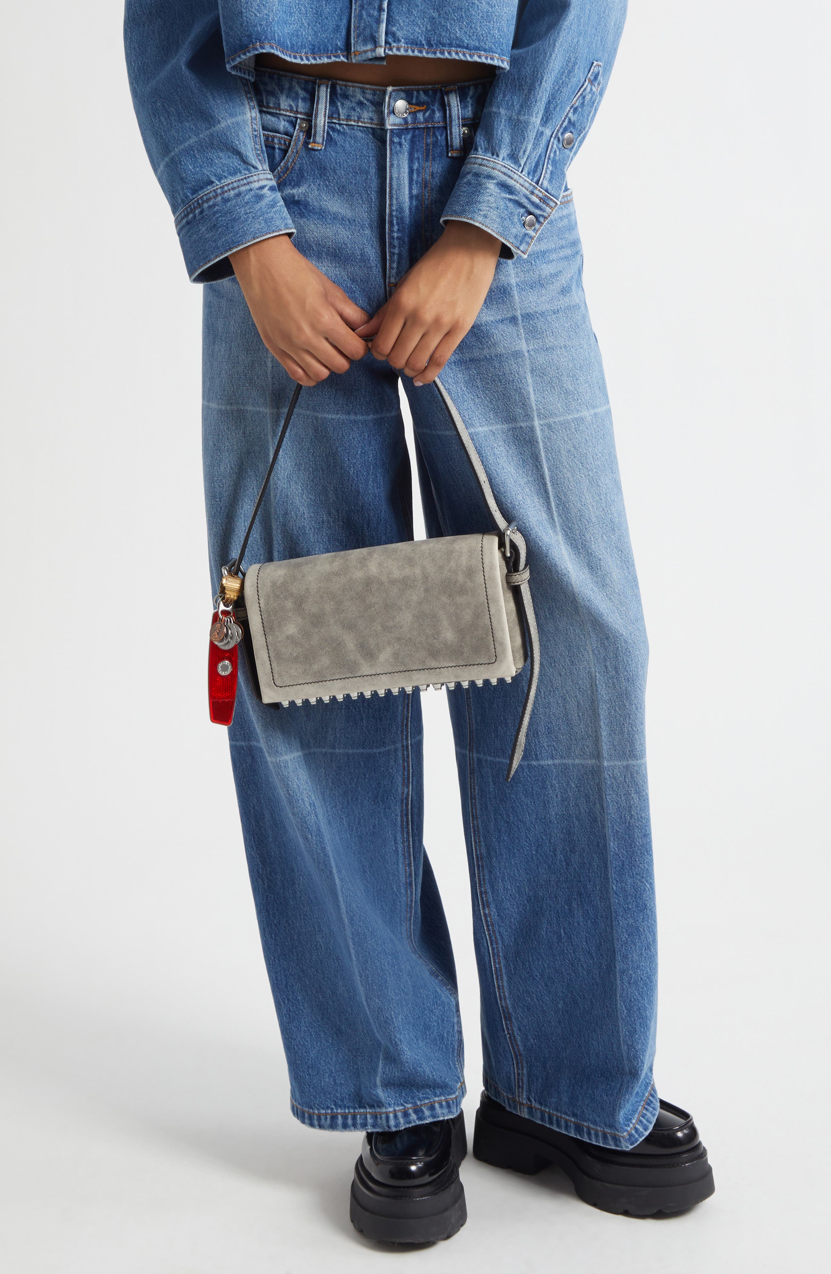 Alexander Wang Ricco Relic Distressed Leather Shoulder Bag, Alternate, color, 