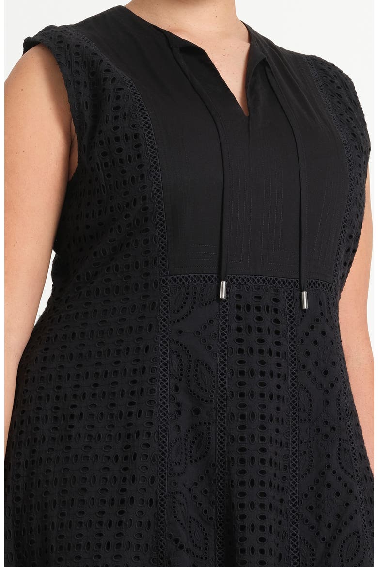Blair Eyelet Sleeveless Maxi Dress, Alternate, color, BLACK