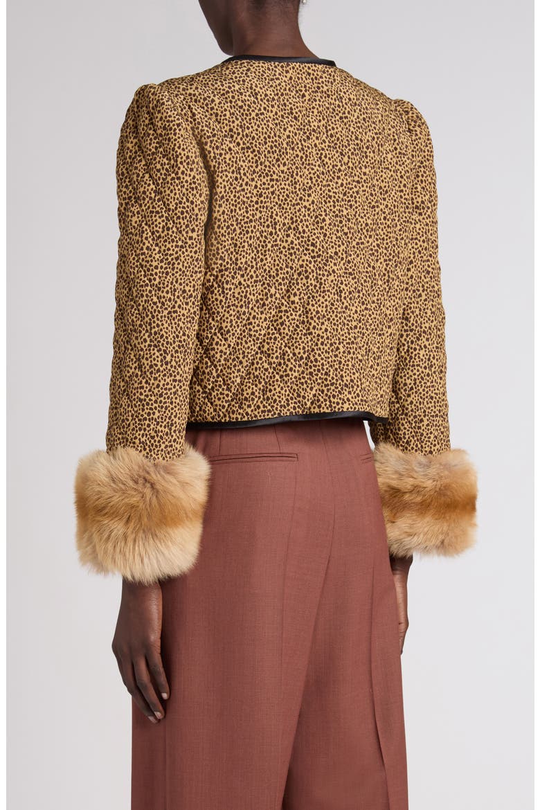 Micromacula Animal Print Quilted Silk Jacket, Alternate, color, SAFARI PRINT