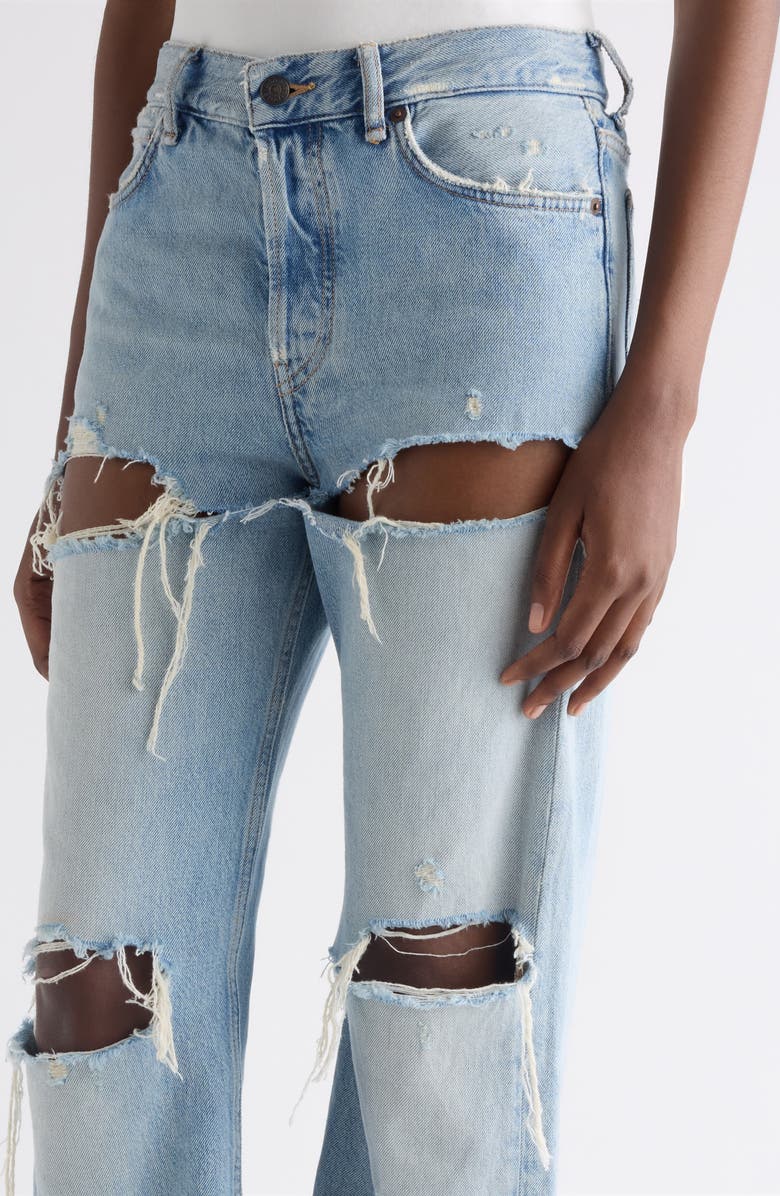 Acne Studios 2010 Distressed Straight Leg Jeans, Alternate, color, Light Blue