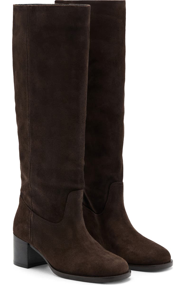 MANGO Square Toe Boot, Main, color, Chocolate