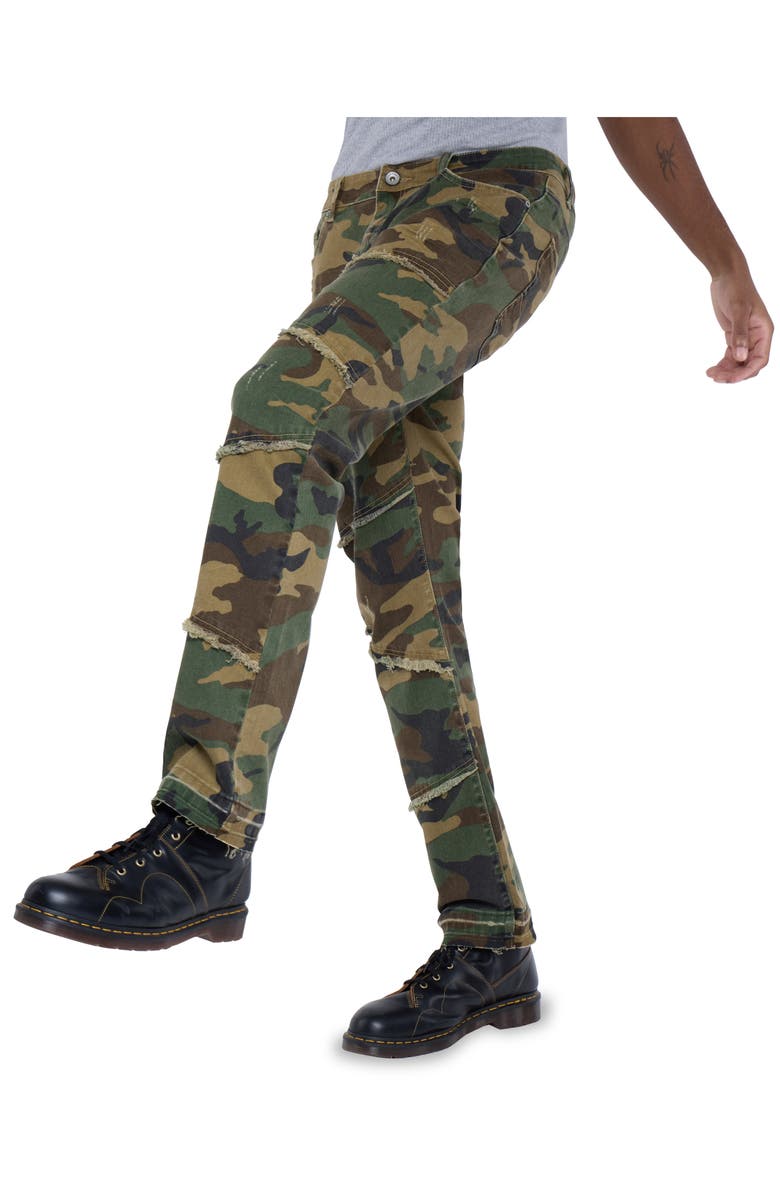 XRAY Camo Print Fringed Skinny Jeans, Alternate, color,