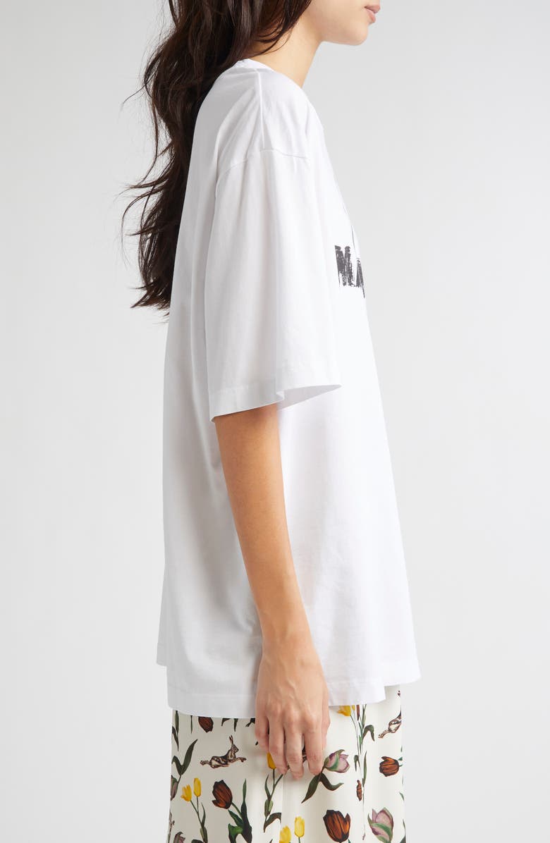 Marni Boxy Fit Crewneck Graphic T-Shirt, Alternate, color, Low01 Lily White