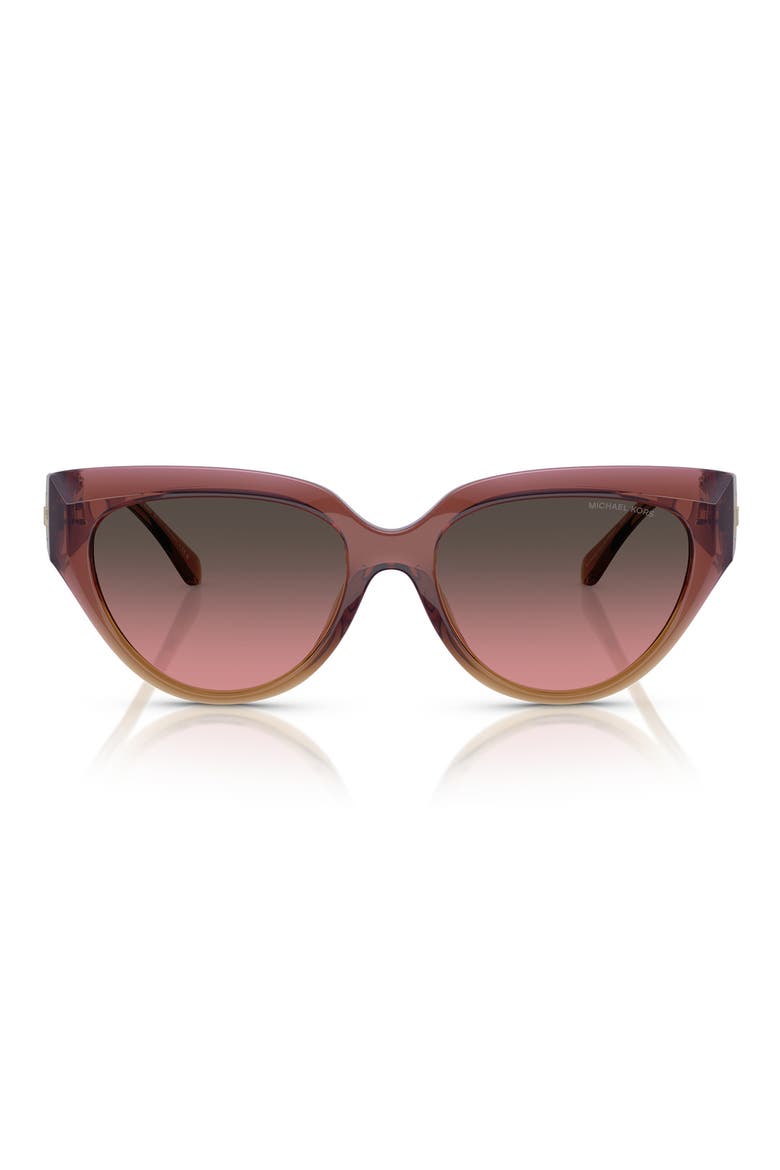 55mm Gradient Cat Eye Sunglasses, Main, color, DUSTY ROSE BROWN / BROWN ROSE