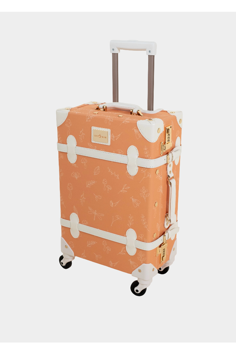 Vegan Leather Carry On Suitcase Nature, Main, color, Orange