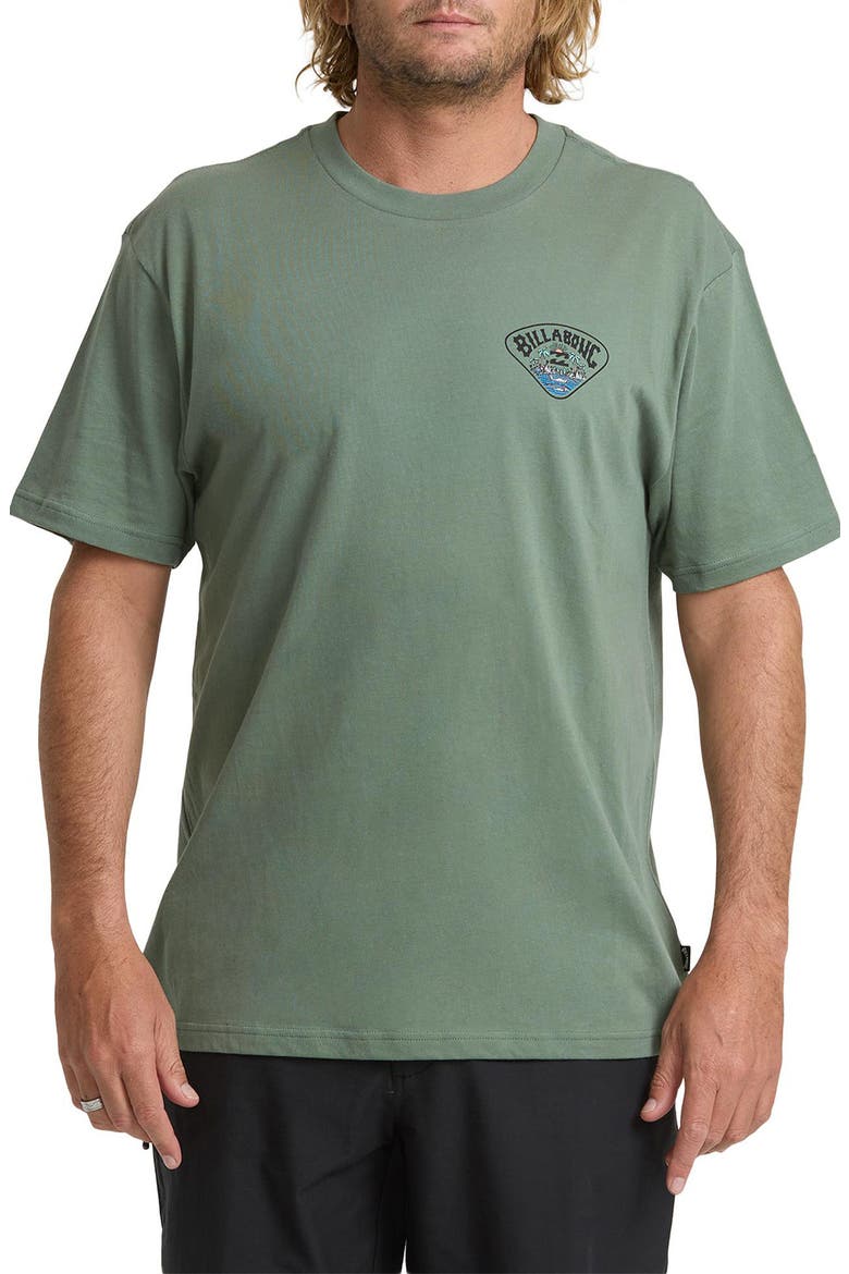 Scenic Arch Adventure Division Loose Fit Short Sleeve Performance Rashguard, Main, color, LAUREL WREATH