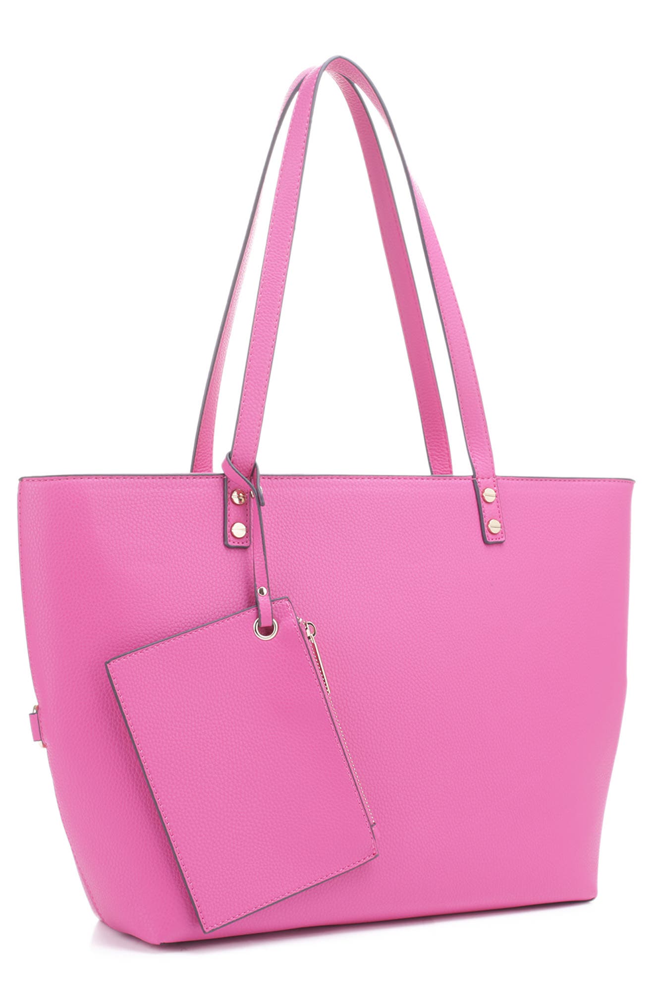 Mali + Lili Estie Vegan Leather Tote, Alternate, color, Pink
