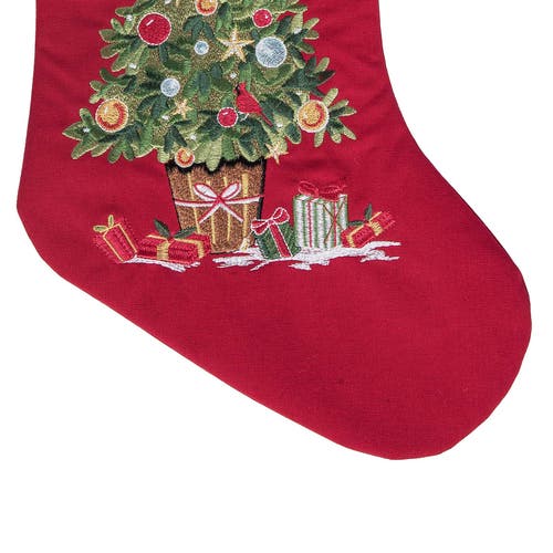 C & F Home C&f Home Holiday Tree Stocking In Red