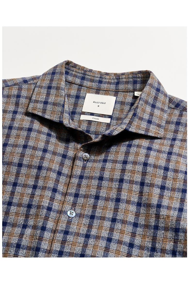 Mélange Plaid Cotton Button-Up Shirt, Alternate, color, BROWN MULTI