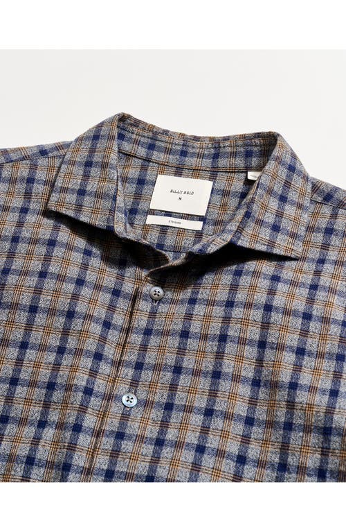 Billy Reid Mélange Plaid Cotton Button-up Shirt In Blue
