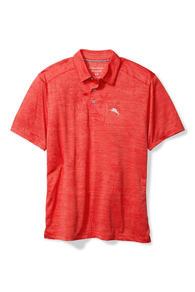Palm Coast Isles IslandZone® Jacquard Performance Polo, Main, color, RED FLASH