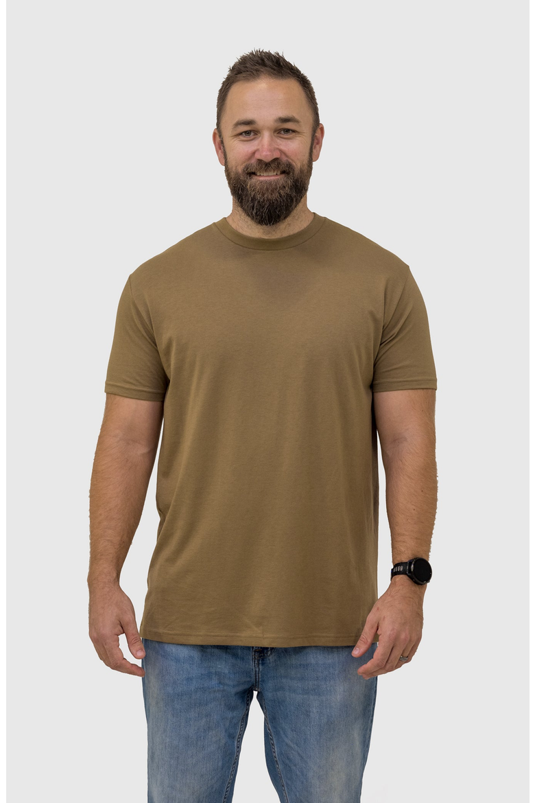 Crew Neck T-Shirts, Alternate, color, Tan, Cream, Chocolate Brown