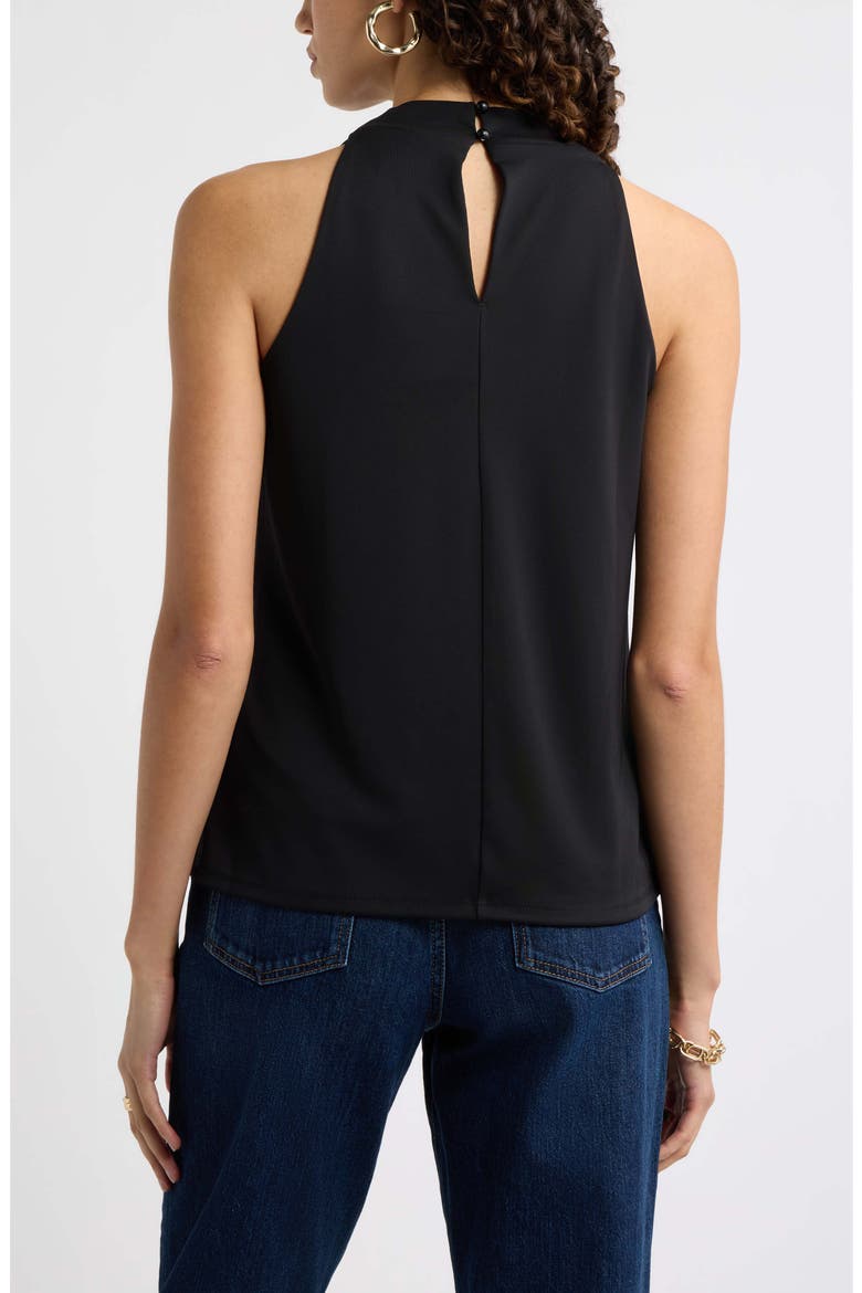 Draped Cowl Neck Halter Top, Alternate, color, BLACK