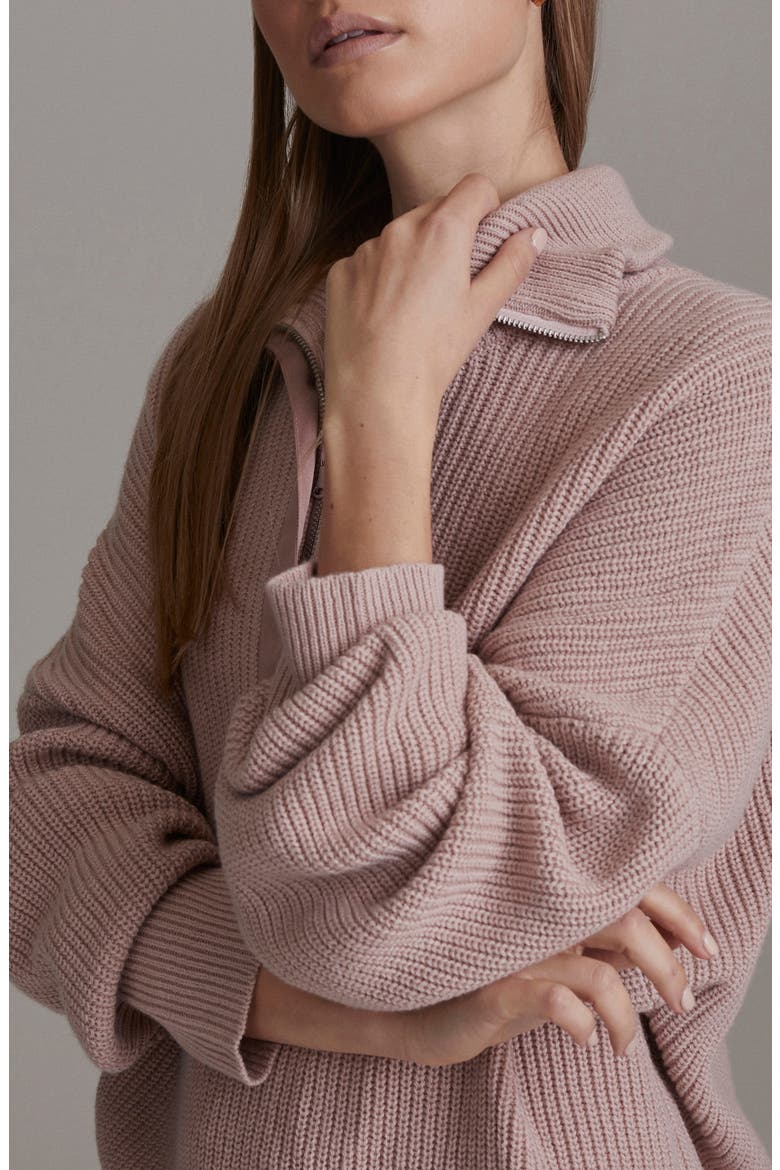Axtell Half Zip Sweater, Alternate, color, PALE BLUSH