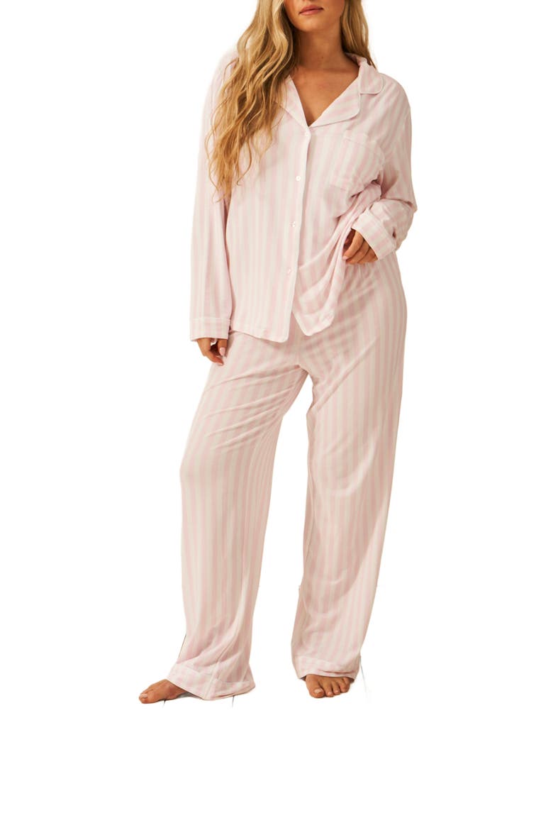 Long Pyjama Set, Main, color, Pale Pink Stripe