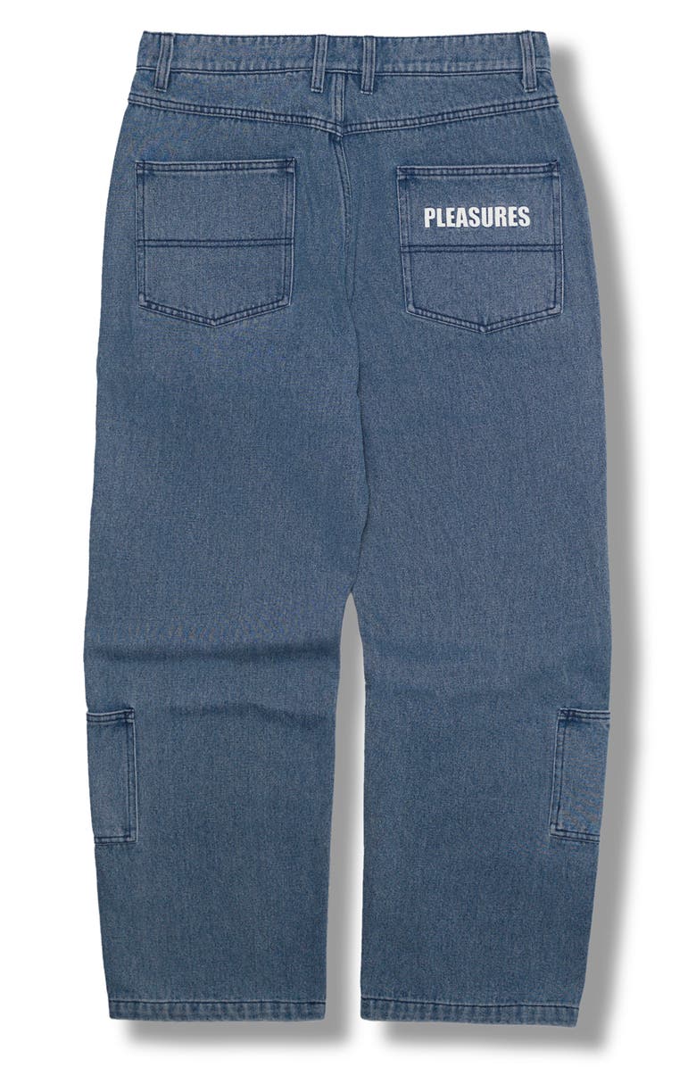 PLEASURES Floral Ultra Wide Leg Jeans, Alternate, color, Indigo
